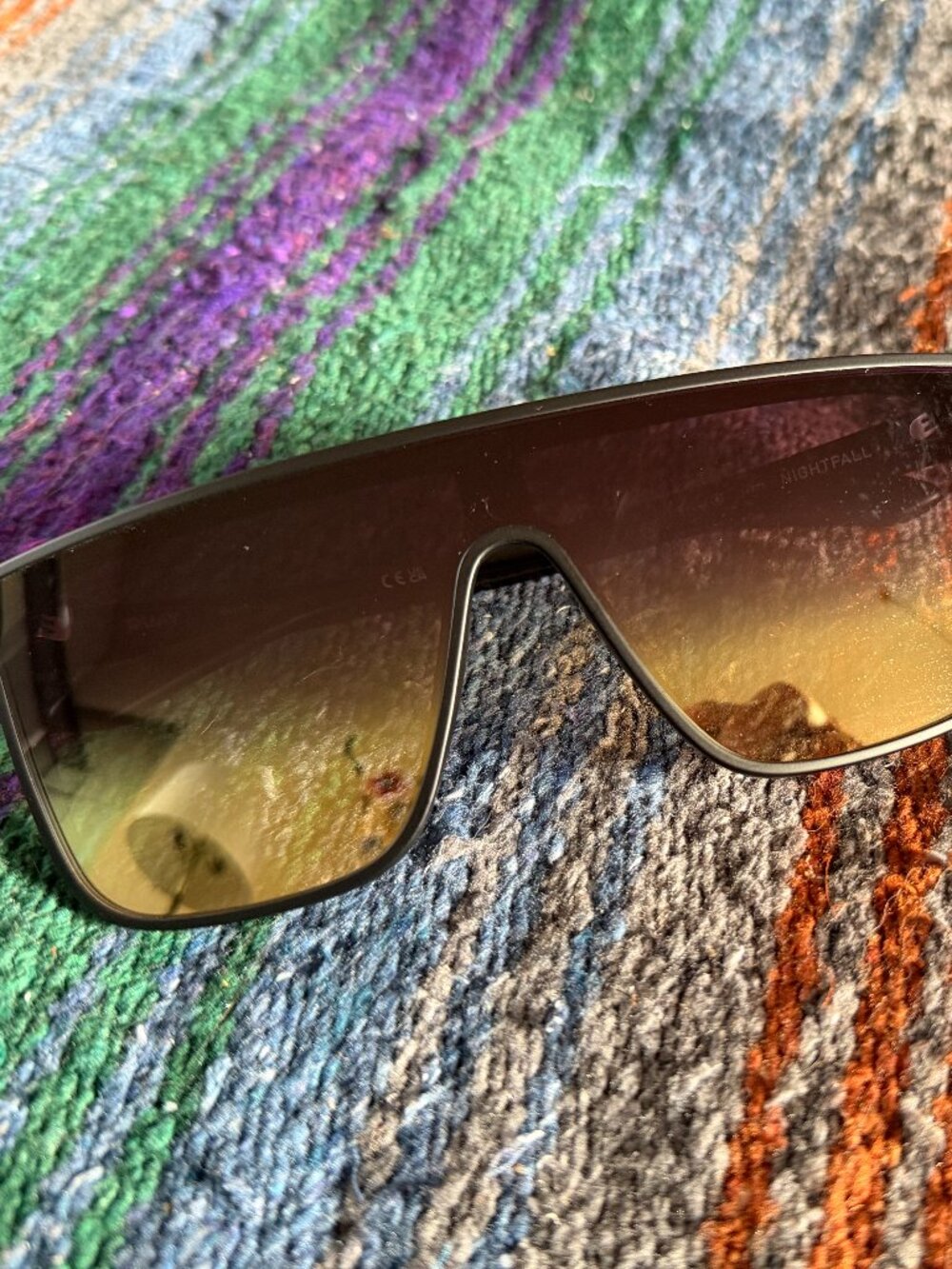 QUAY Oversized Shield Sunglasses Black Gradient Lens